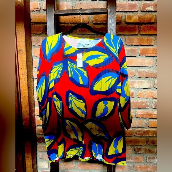 Anthropologie Corey Lynn calter NWT tropical 3/4 sleeve loose top size large - Picture 1 of 6